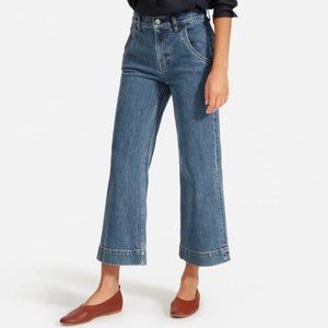 Everlane The Wide Leg Jeans Ankle High Rise Medium Wash Size 27